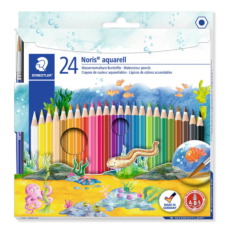 Staedtler Noris Clup AQuarell 24'lü Kuru Boya (Fırça Hediyeli) 114 10NC24