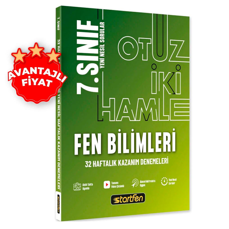 Startfen Yayınları 7. Sınıf Fen Bilimleri 32 Haftalık Kazanım Denemeleri