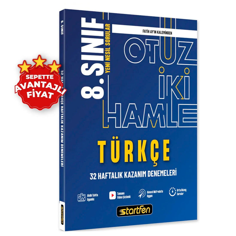 Startfen Yayınları 8. Sınıf Türkçe 32 Hamle Haftalık Kazanım Denemeleri