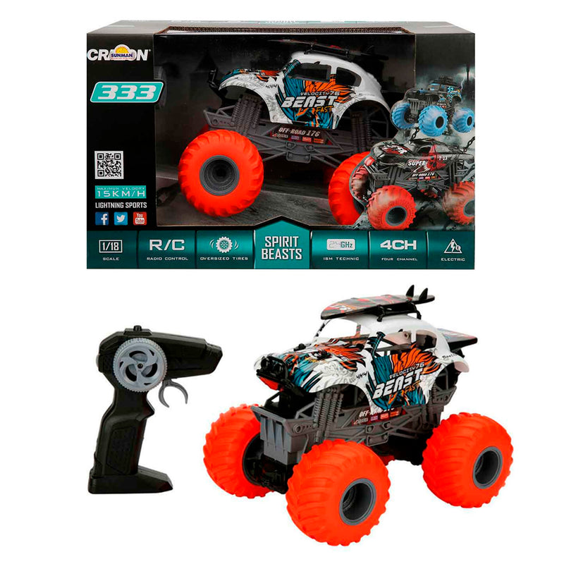 Sunman Turuncu Teker 1:18 Uzaktan Kumandalı Spirit Beasts Beetle USB Şarjlı Araba 19183B