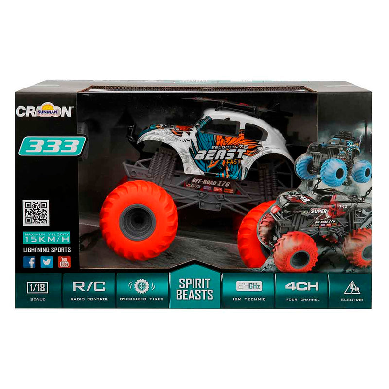 Sunman Turuncu Teker 1:18 Uzaktan Kumandalı Spirit Beasts Beetle USB Şarjlı Araba 19183B