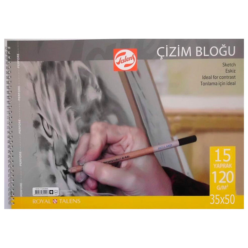 Talens 35x50 cm Spiralli 15 Sayfa Çizim Defteri - Eskiz ve Sanat Defteri