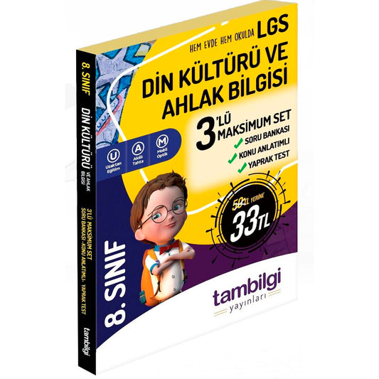 Tambilgi Yayınları 8. Sınıf LGS Din Kültürü ve Ahlak Bilgisi 3'lü Doping Set
