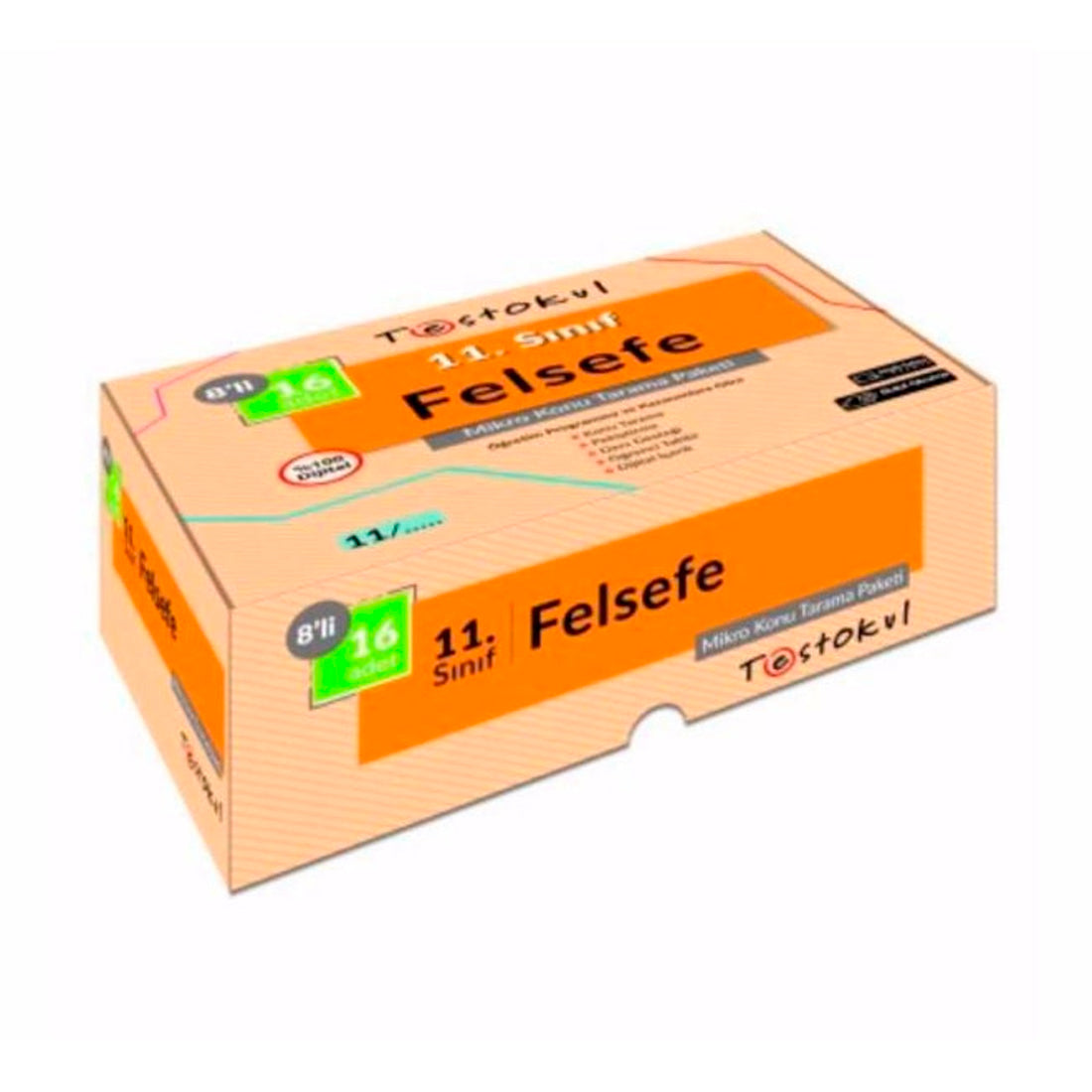 Test Okul Yayınları 11. Sınıf 8'li (16 Adet) Felsefe Mikro Konu Tarama