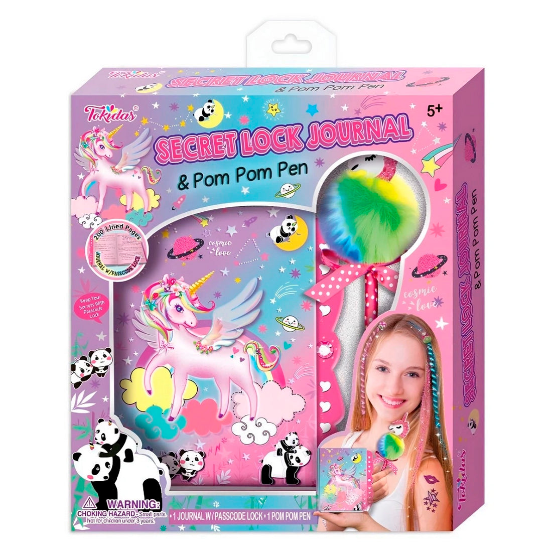 Tokidas Secret Kilit Günlük-Pom Pom Kalem Seti T108UF