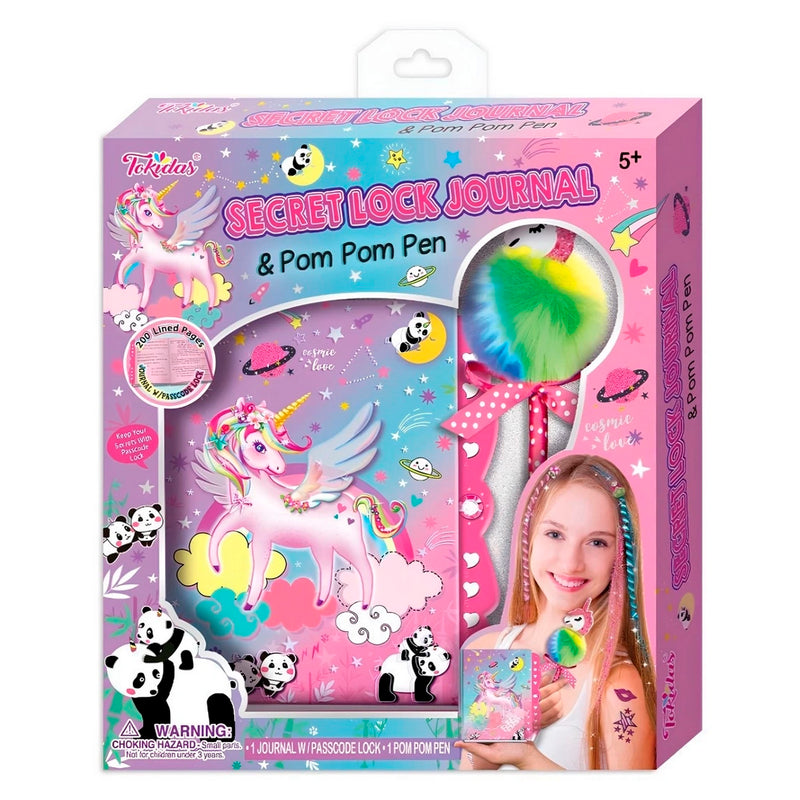 Tokidas Secret Kilit Günlük-Pom Pom Kalem Seti T108UF