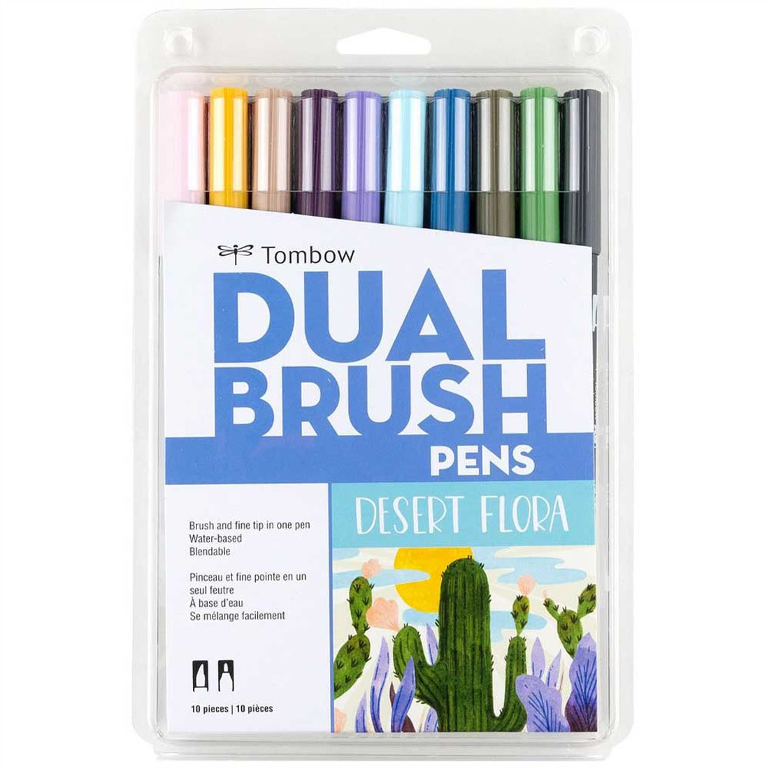 Tombow 10'lu Çöl Çiçeği Renkler AB-T Dual Brush Pen Seti - Sanatsal Çizim, İllüstrasyon