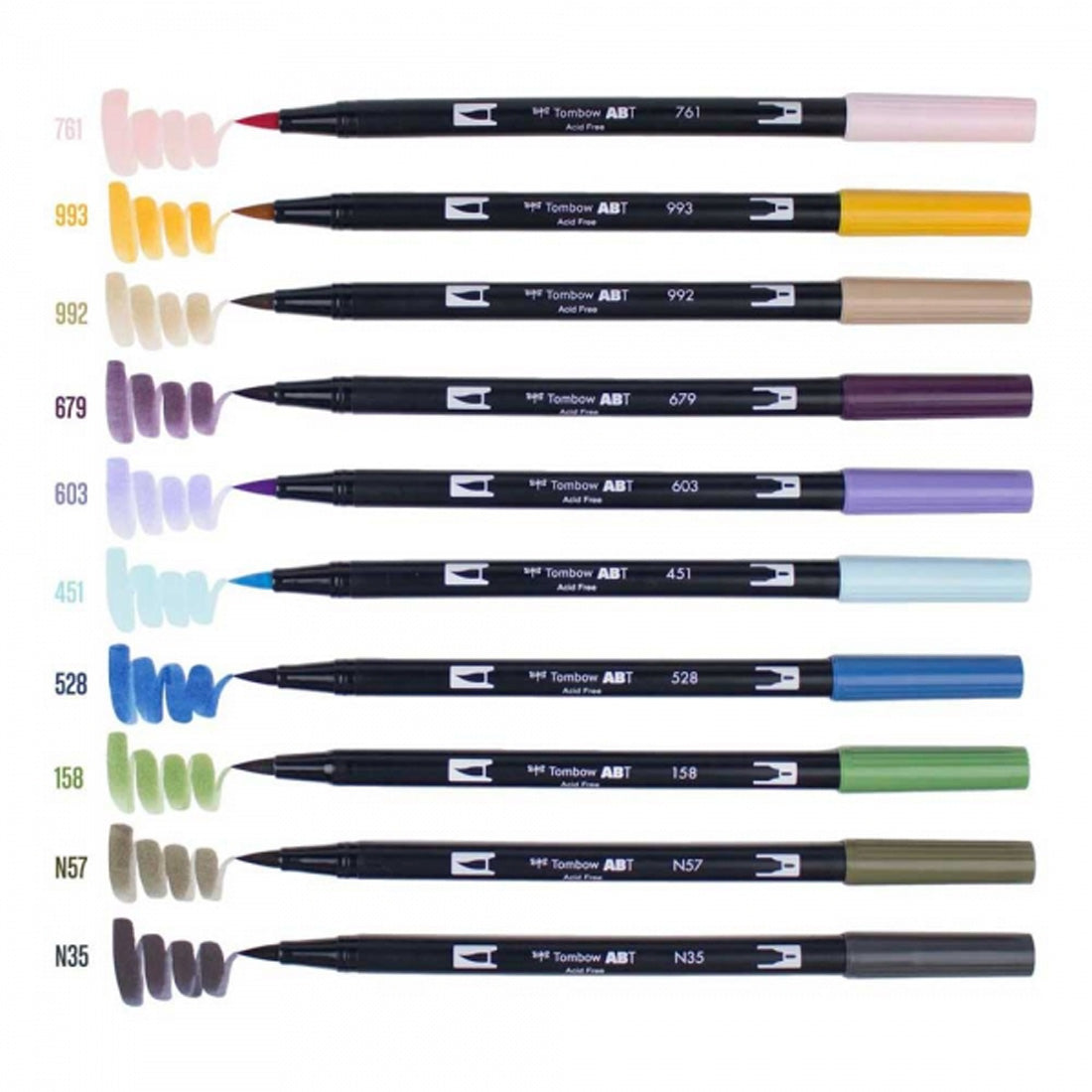 Tombow 10'lu Çöl Çiçeği Renkler AB-T Dual Brush Pen Seti - Sanatsal Çizim, İllüstrasyon