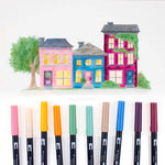 Tombow 10'lu AB-T Dual Brush Pen Fırça Kalem Seti - Sanatsal Çizim ve Kaligrafi Marker Kalemi