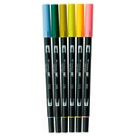 Tombow AB-T Dual Brush Pen 6'lı Botanik Renkler Seti - Sanatsal Çizim, İllüstrasyon ve Kaligrafi Fırça