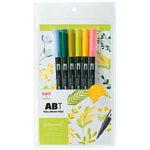 Tombow AB-T Dual Brush Pen 6'lı Botanik Renkler Seti - Sanatsal Çizim, İllüstrasyon ve Kaligrafi Fırça