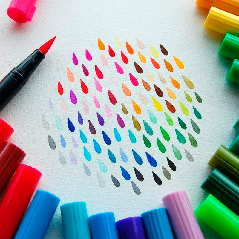 Tombow 6'lı Doğal Renkler AB-T Dual Brush Pen Kalem Seti - Sanat, Çizim ve Kaligrafi Marker Kalemi