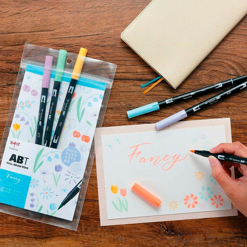 Tombow 6'lı Fantezi Renkler AB-T Dual Brush Pen Seti - Sanatsal Çizim, İllüstrasyon ve Kaligrafi Marker