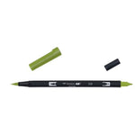 Tombow AB-T Koyu Zeytin Çift Uçlu Grafik Kalemi - Sanat, İllüstrasyon ve Eskiz İçin Fırça Uçlu Marker