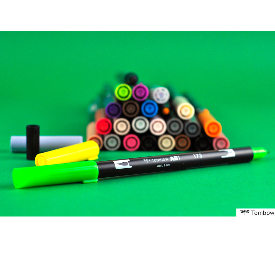 Tombow AB-T Gri Yeşil Çift Uçlu Grafik Kalemi - Sanatsal Çizim ve Eskiz Kalemi