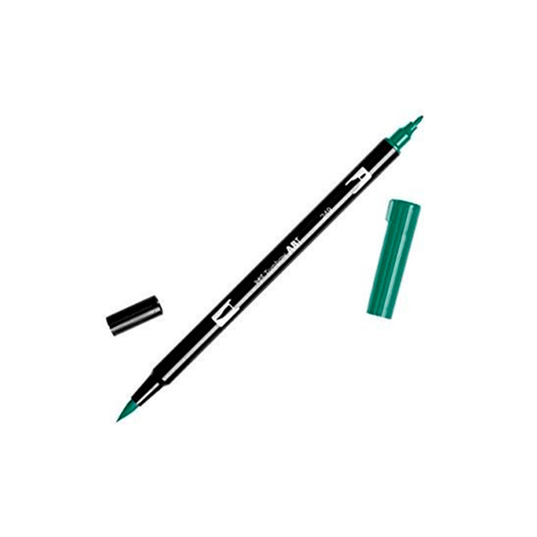Tombow AB-T Hunter Green Çift Uçlu Grafik Kalemi - Fırça Uçlu Çizim ve Eskiz Kalemi