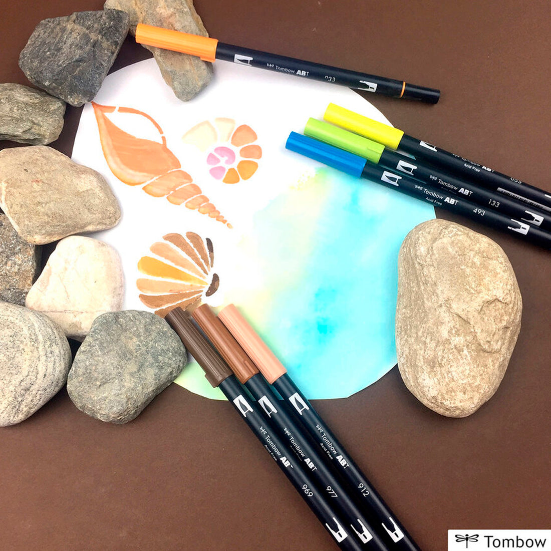 Tombow AB-T Açık Mavi Çift Uçlu Grafik Kalemi - Sanatsal Çizim ve Eskiz Kalemi
