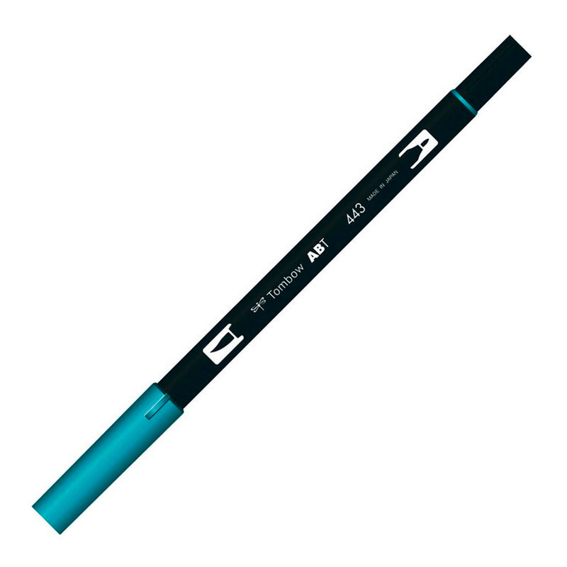 Tombow AB-T Turkuaz Çift Uçlu Grafik Kalemi - Fırça Uçlu Çizim ve Eskiz Kalemi