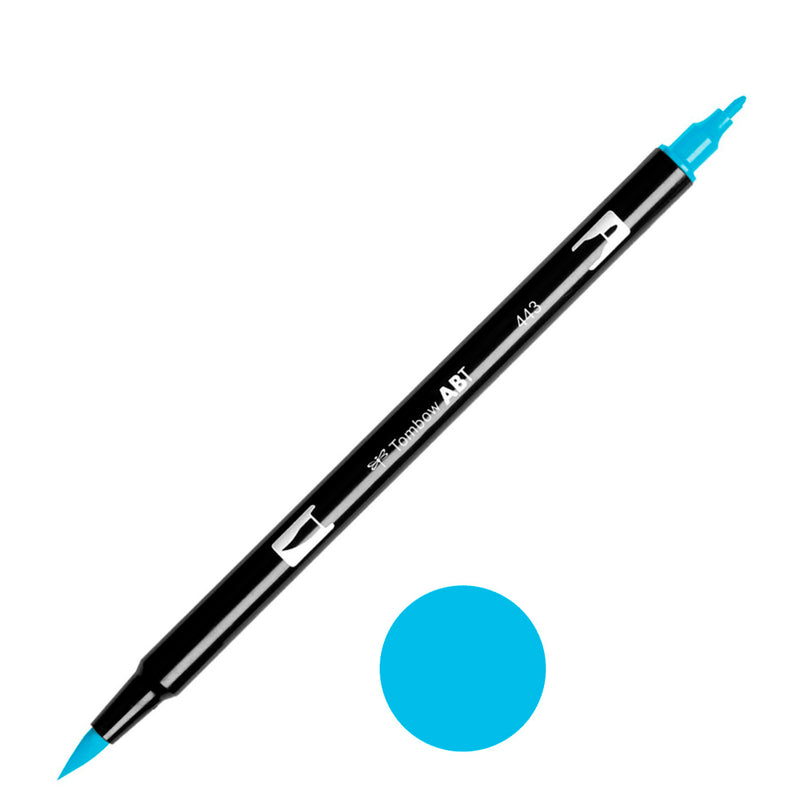 Tombow AB-T Turkuaz Çift Uçlu Grafik Kalemi - Fırça Uçlu Çizim ve Eskiz Kalemi