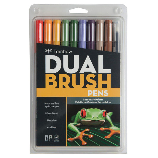 Tombow Dual Brush 10'lu Ara Renkler Çift Uçlu Grafik Kalem - Sanat, Çizim ve İllüstrasyon Marker Seti