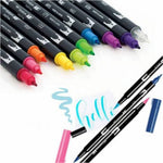 Tombow Dual Brush 10'lu Pastel Tonlar Çift Uçlu Grafik Kalem - Sanat, Çizim, İllüstrasyon ve Lettering Marker Seti