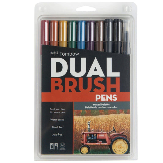 Tombow Dual Brush 10'lu Yumşak Tonlar Çift Uçlu Grafik Kalem - Sanat, Çizim ve Kaligrafi Marker Seti