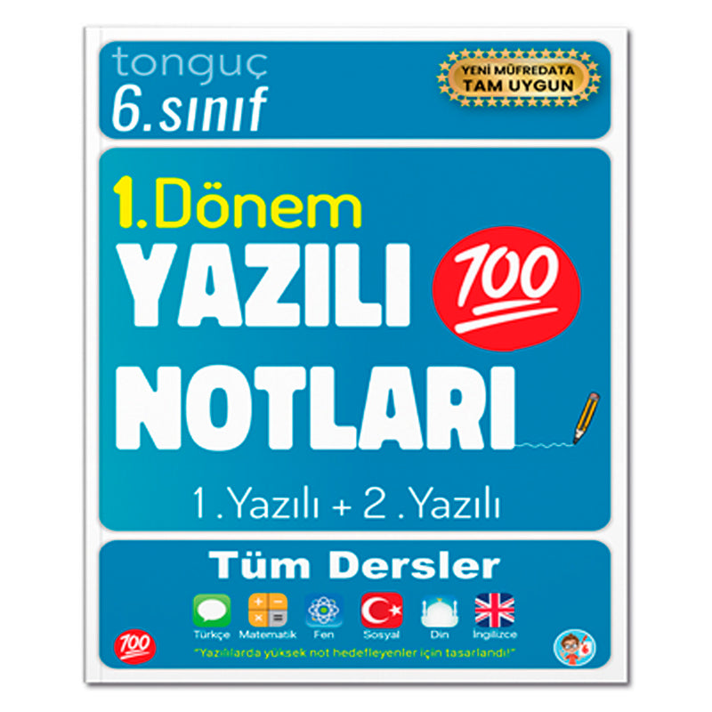 Tonguç Akademi Yayın 6. Sınıf Yazılı Notları 1. Dönem 1 ve 2. Yazılı
