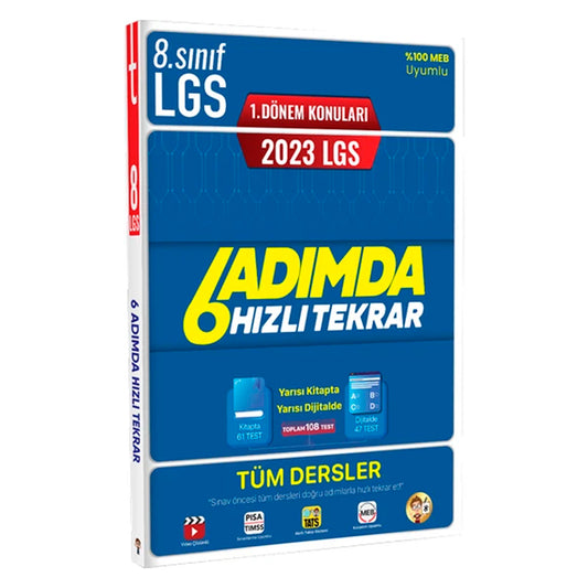 Tonguç Akademi Yayınları 2023 LGS 1. Dönem 6 Adımda Tüm Dersler Hızlı Tekrar