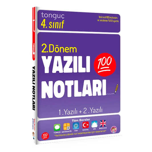 Tonguç Akademi Yayınları 4. Sınıf  2. Dönem Yazılı Notları