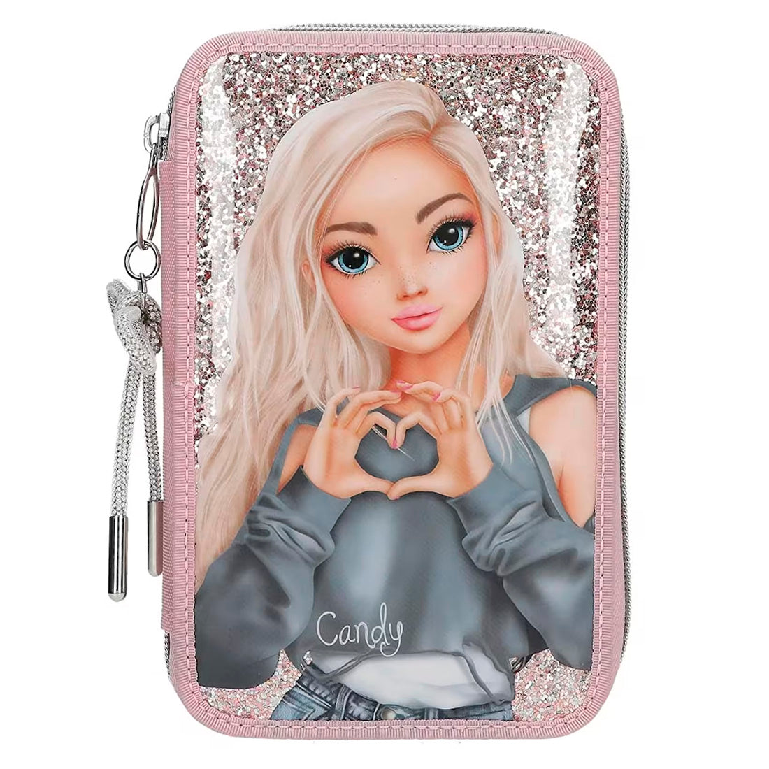 Top Model 2 Katlı Simli Dolu Kalem Kutusu, N/A