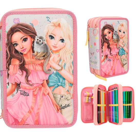 Top Model 3Katlı Kalem Kutusu Kızlar ve Maymun, N/A