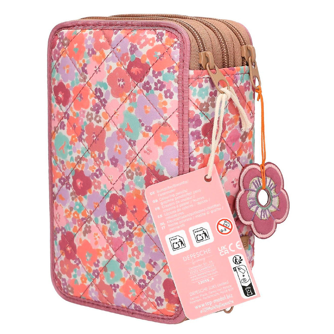 Top model Dolu Kalem Kutusu Çiçek Desenli