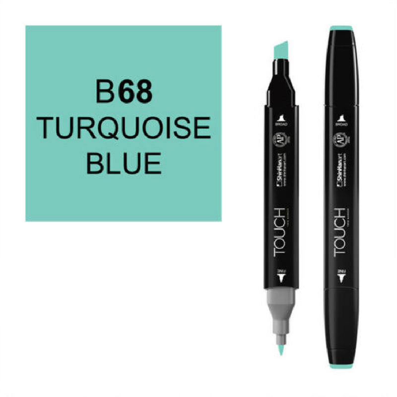 Touch Twin B68 Turkuaz Mavi Marker Kalem - Sanatsal Çizim ve Tasarım Kalemi