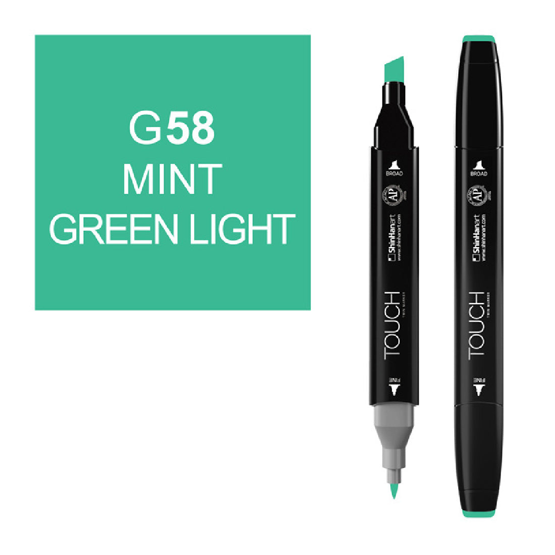 Touch Twin G58 Açık Nane Yeşili Marker Kalem - Sanatsal Çizim, Tasarım ve İllüstrasyon Kalemi