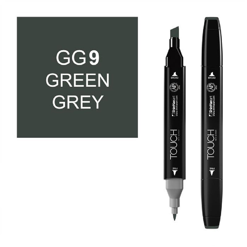 Touch Twin Green Grey Marker - Sanatsal Çizim ve Tasarım Kalemi