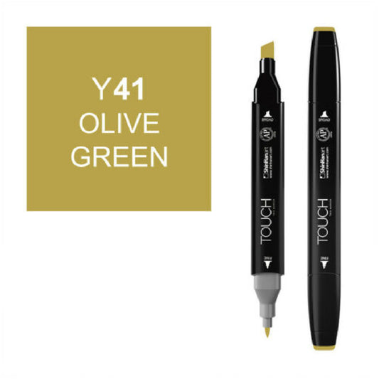 Touch Twin Y41 Zeytin Yeşili Marker - Sanatsal Çizim ve Tasarım Kalemi