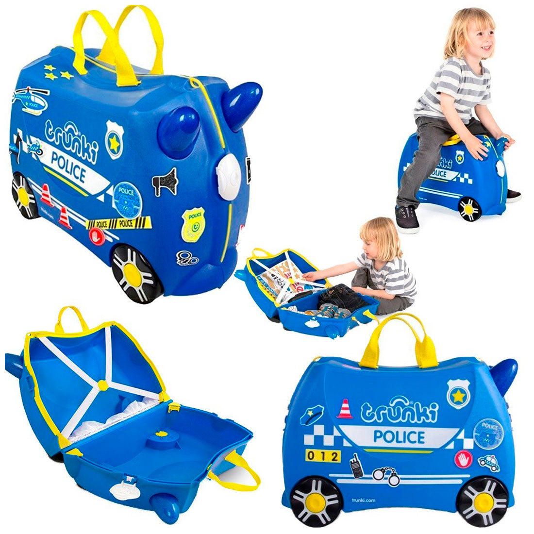 Trunki Polis Arabası Percy Unisex Çocuk Bavulu
