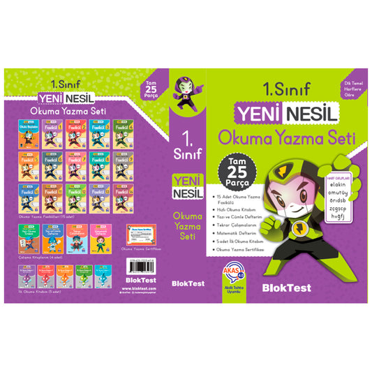 Tudem Eğitim Yayınları Blok Test 25 Parça 1. Sınıf Yeni Nesil Okuma Yazma Seti