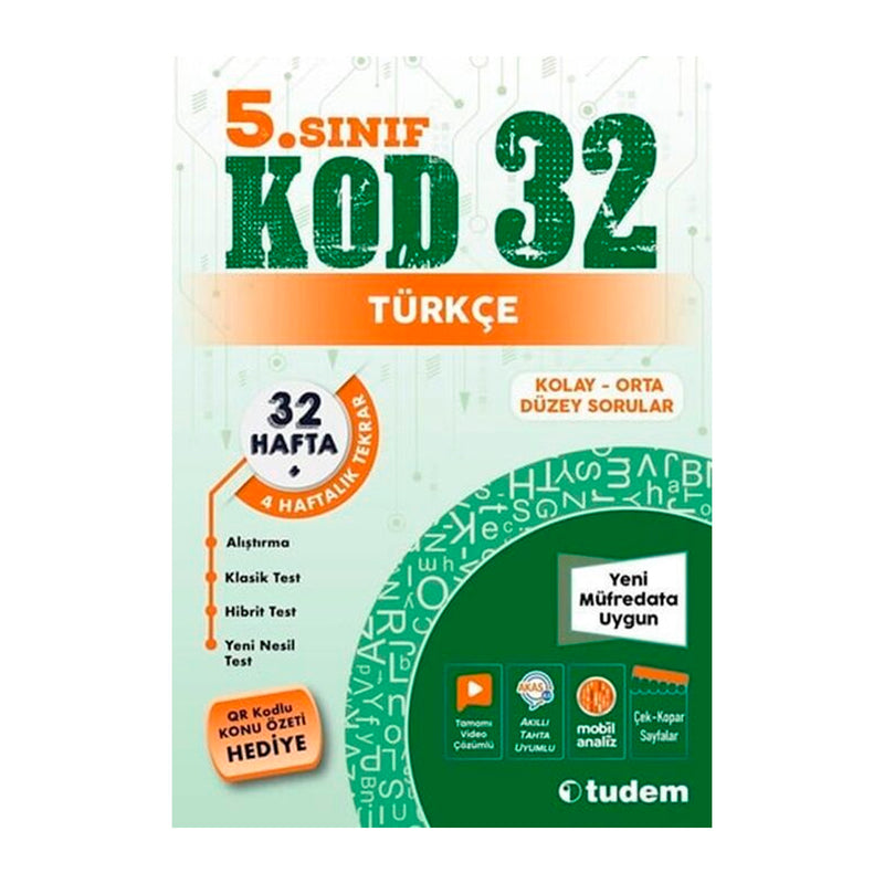 Tudem Yayınları 5. Sınıf Türkçe Kod 32 Soru Bankası