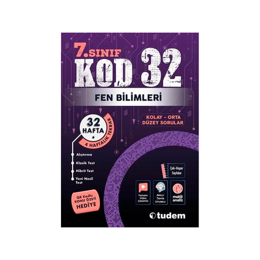 Tudem Yayınları 7.Sınıf Fen Bilimleri Kod 32 Soru Bankası