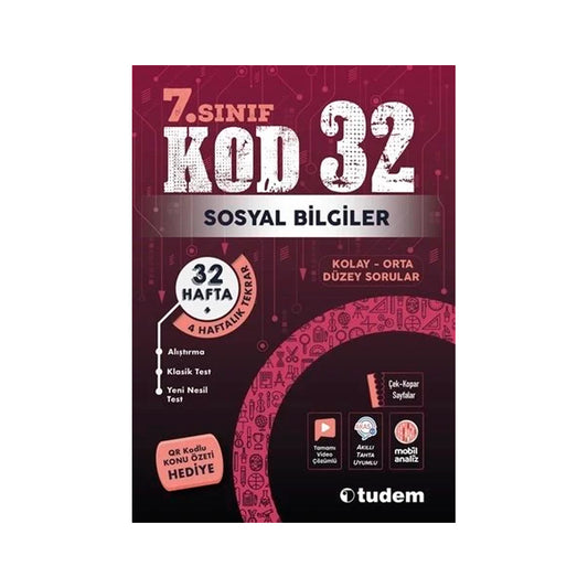 Tudem Yayınları 7.Sınıf Sosyal Bilgiler Kod 32 Soru Bankası