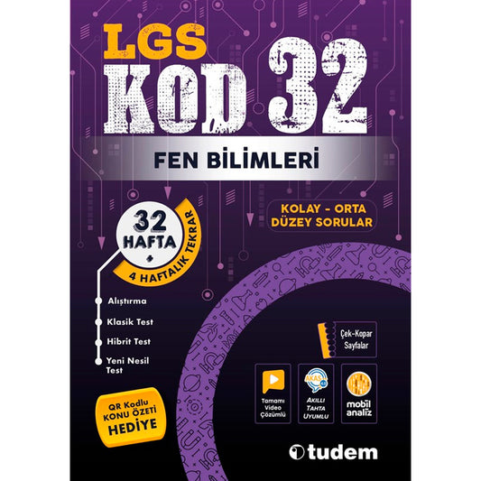 Tudem Yayınları KOD 32 LGS Fen Bilimleri 32 Hafta 4 Haftalık Tekrar