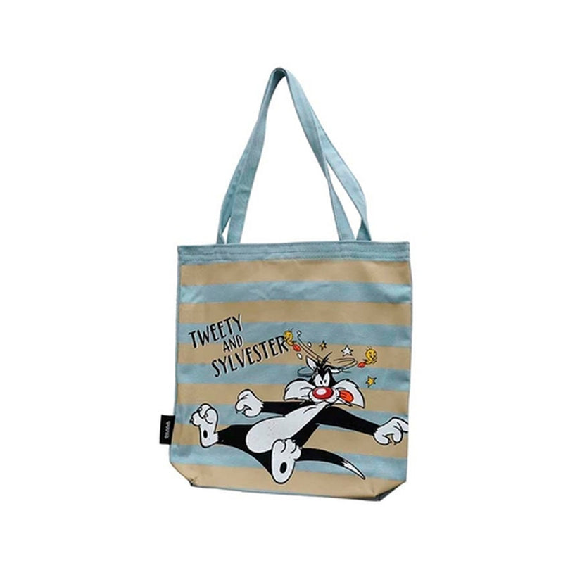 Tweety and Sylvester Gabardin Çizgili Bez Unisex Omuz Çantası