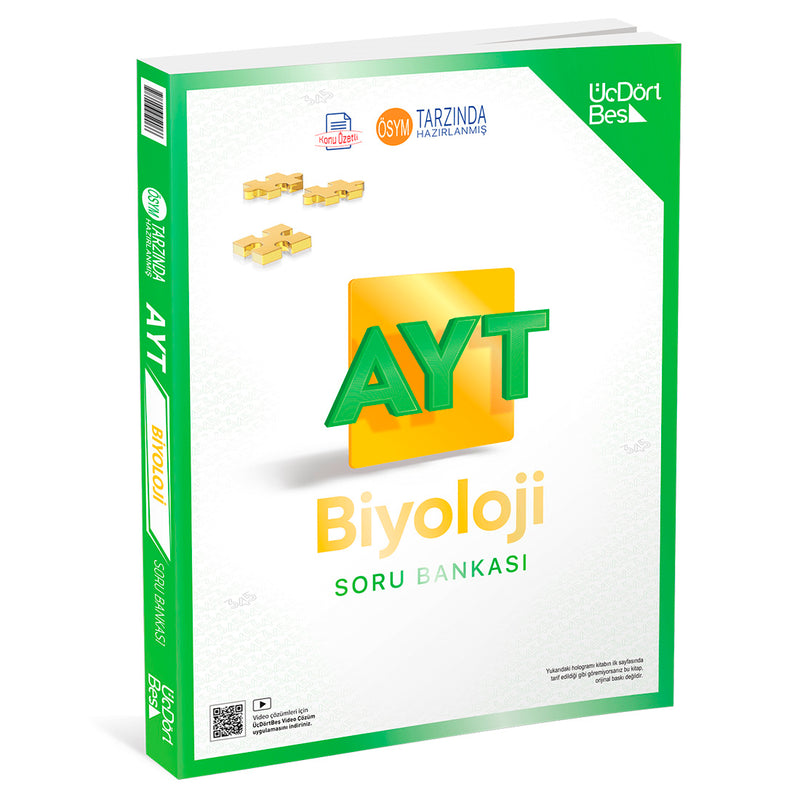 Üç Dört Beş Yayınları AYT Biyoloji Soru Bankası