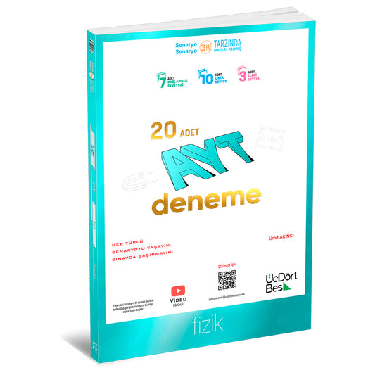 Üç Dört Beş Yayınları AYT Fizik 20 Li Deneme
