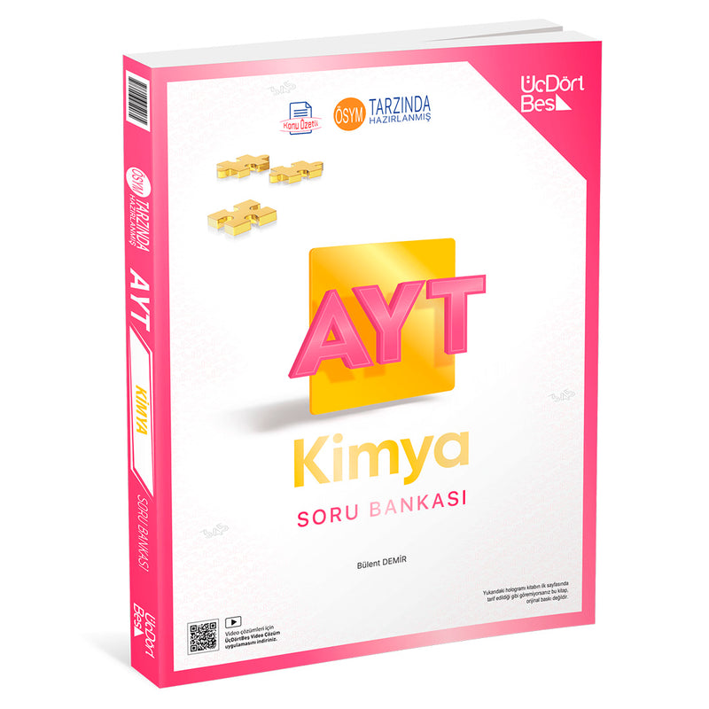 Üç Dört Beş Yayınları AYT Kimya Konu Özetli Soru Bankası