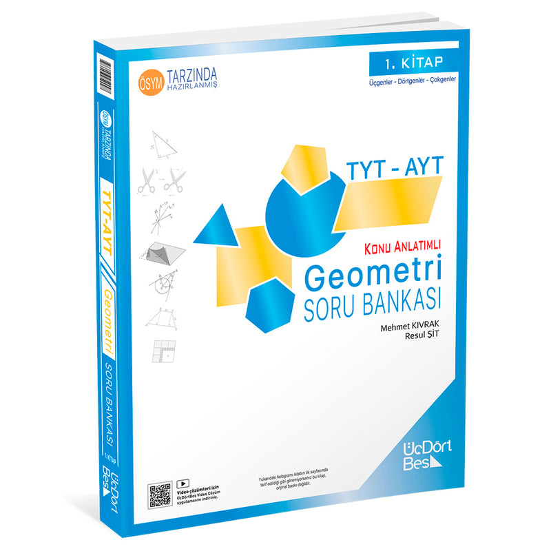 Üç Dört Beş Yayınları TYT AYT Konu Anlatımlı Geometri Soru Bankası