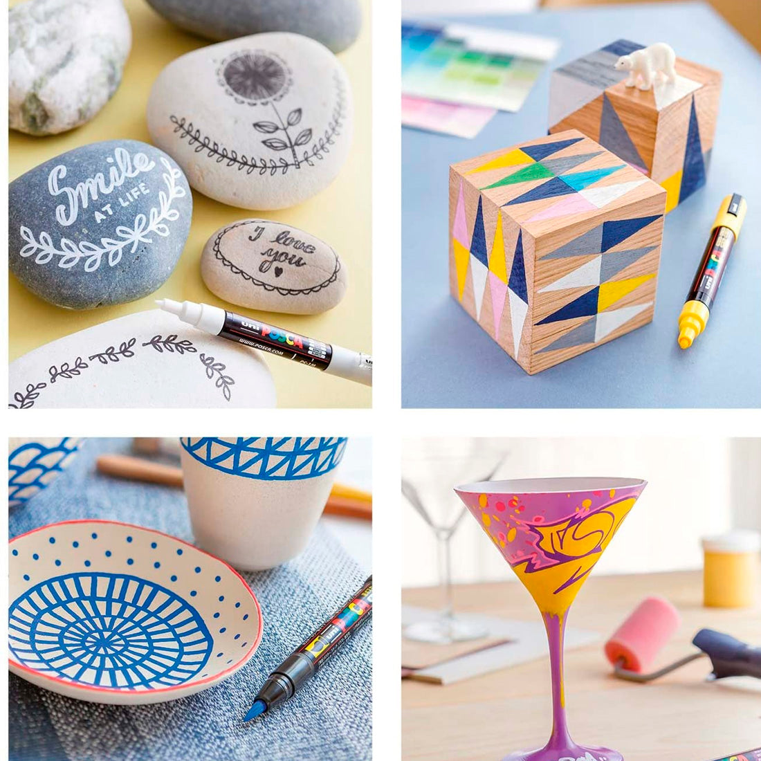 Uni-Ball PC-1M Posca 0.7 Mavi Su Bazlı Poster Markör Kalem - Sanat, Çizim ve Akrilik Etkili H