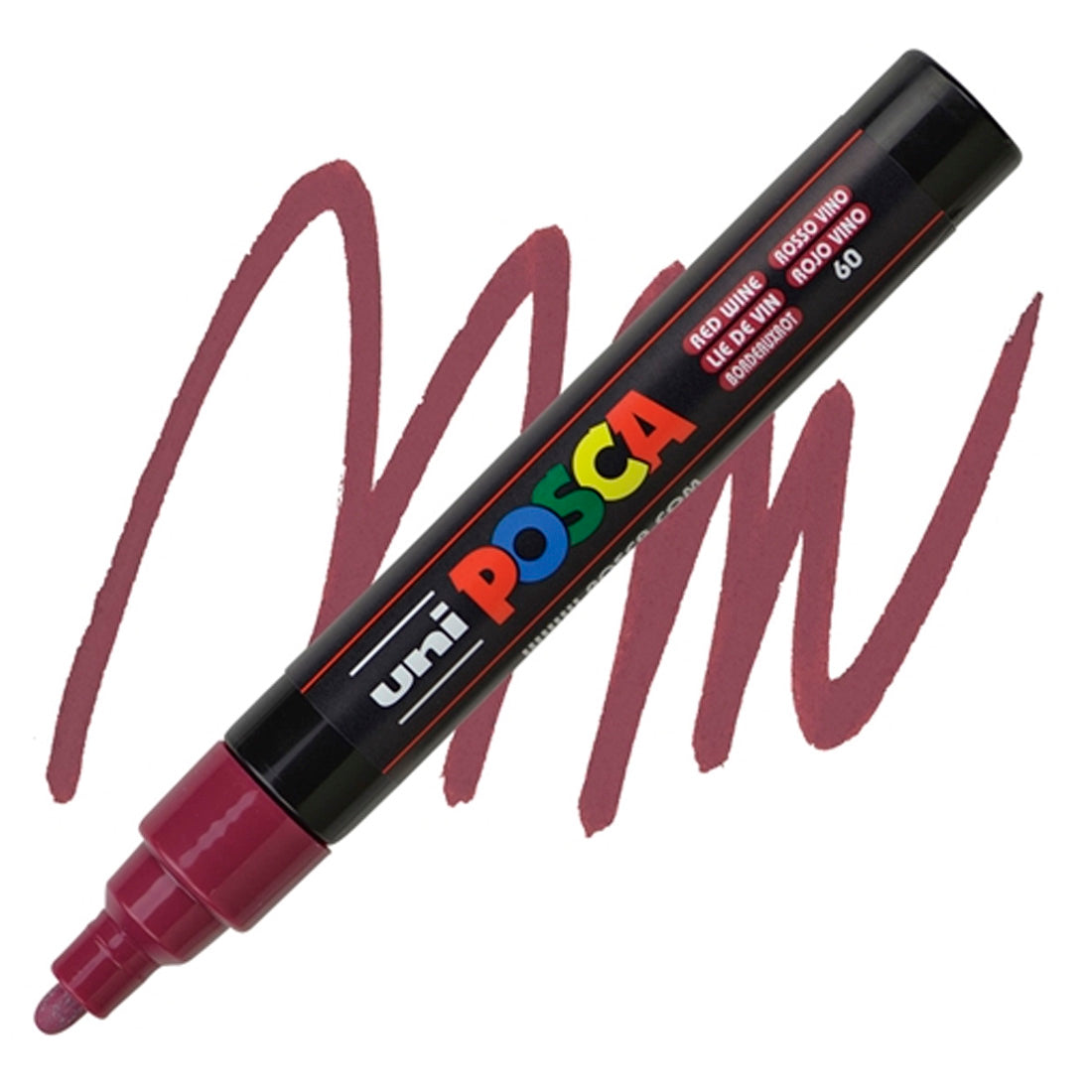 Uni-Ball PC-5M Posca 1.8-2.5 Şarap Kırmızı Su Bazlı Poster Markör Kalem - Sanatsal Çizim ve