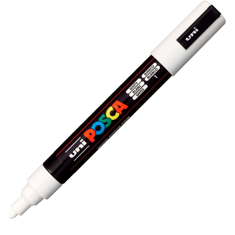 Uni-Ball PC-5M Posca Su Bazlı Poster Markör Kalem - Sanatsal Çizim ve Çok Yüzeyli Akrilik Kalem